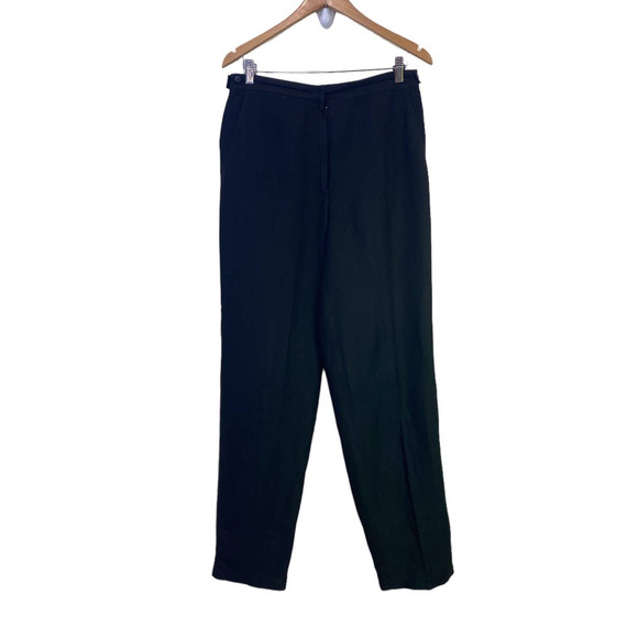 VTG Black Eileen Fisher Linen Blend Trousers Small USA Made With Italian Fabrics - Picture 5 of 8
